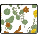 Nasturtium Flowers Plant Leaves Fleece Blanket (Medium)