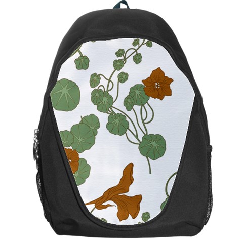 Nasturtium Flowers Plant Leaves Backpack Bag from ArtsNow.com Front