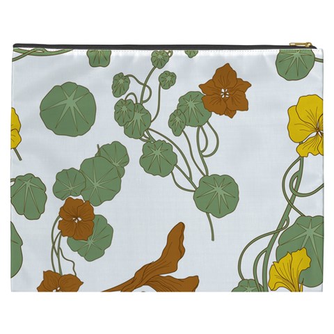 Nasturtium Flowers Plant Leaves Cosmetic Bag (XXXL) from ArtsNow.com Back