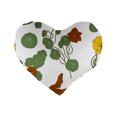 Nasturtium Flowers Plant Leaves Standard 16  Premium Heart Shape Cushions from ArtsNow.com Front