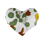 Nasturtium Flowers Plant Leaves Standard 16  Premium Heart Shape Cushions