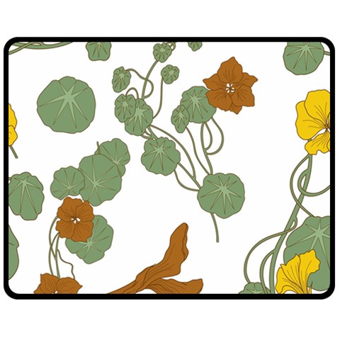 Nasturtium Flowers Plant Leaves Two Sides Fleece Blanket (Medium) from ArtsNow.com 58.8 x47.4  Blanket Front