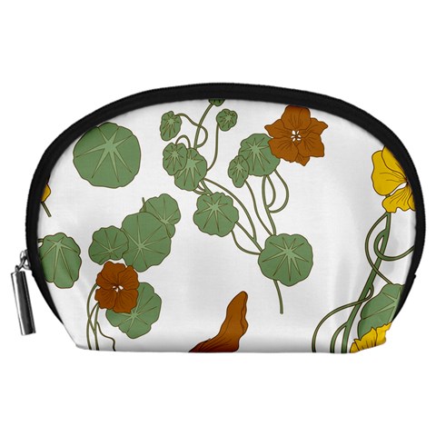 Nasturtium Flowers Plant Leaves Accessory Pouch (Large) from ArtsNow.com Front