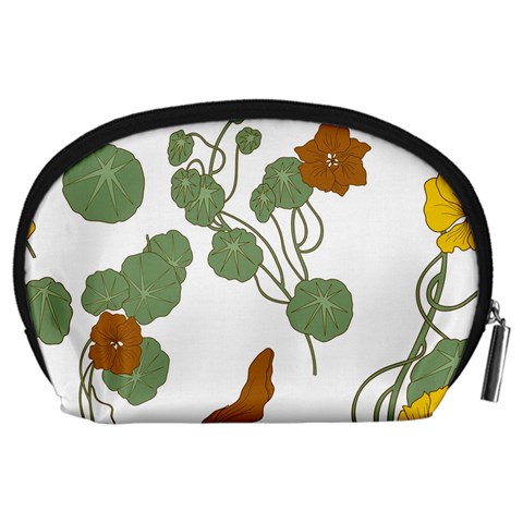 Nasturtium Flowers Plant Leaves Accessory Pouch (Large) from ArtsNow.com Back