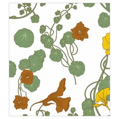 Nasturtium Flowers Plant Leaves Drawstring Pouch (Medium) from ArtsNow.com Front