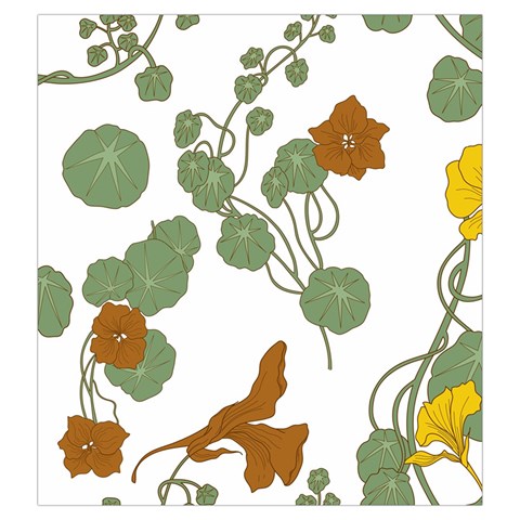 Nasturtium Flowers Plant Leaves Drawstring Pouch (Large) from ArtsNow.com Front