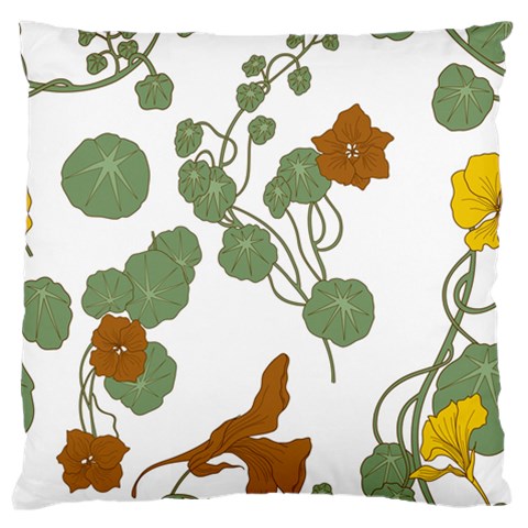 Nasturtium Flowers Plant Leaves Standard Premium Plush Fleece Cushion Case (One Side) from ArtsNow.com Front