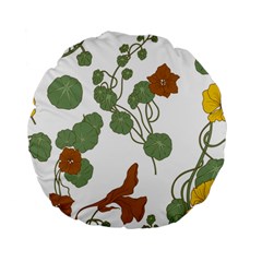 Nasturtium Flowers Plant Leaves Standard 15  Premium Flano Round Cushions from ArtsNow.com Front