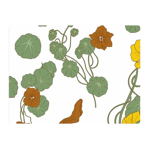 Nasturtium Flowers Plant Leaves Two Sides Premium Plush Fleece Blanket (Mini) from ArtsNow.com 35 x27  Blanket Front