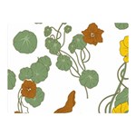 Nasturtium Flowers Plant Leaves Two Sides Premium Plush Fleece Blanket (Mini)