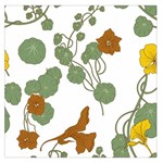 Nasturtium Flowers Plant Leaves Square Satin Scarf (36  x 36 )