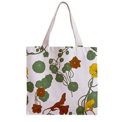 Nasturtium Flowers Plant Leaves Zipper Grocery Tote Bag from ArtsNow.com Back