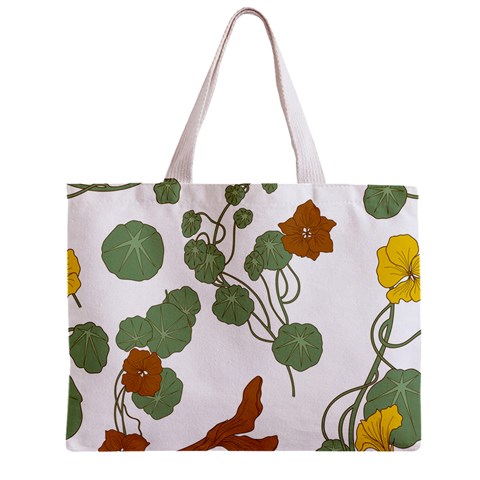 Nasturtium Flowers Plant Leaves Zipper Mini Tote Bag from ArtsNow.com Front