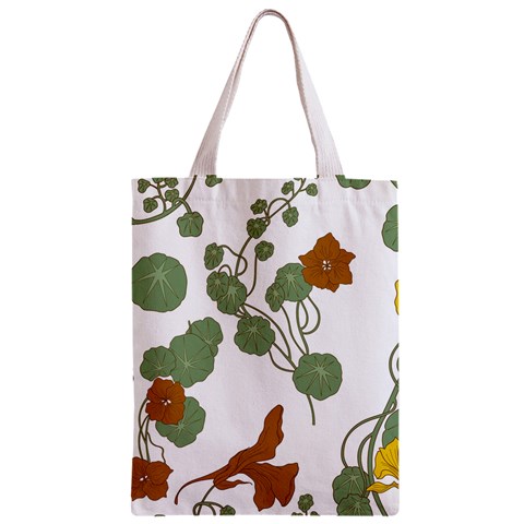 Nasturtium Flowers Plant Leaves Zipper Classic Tote Bag from ArtsNow.com Front