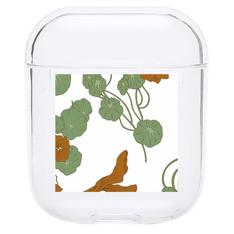 Nasturtium Flowers Plant Leaves Hard PC AirPods 1/2 Case from ArtsNow.com Front