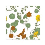 Nasturtium Flowers Plant Leaves Square Satin Scarf (30  x 30 )