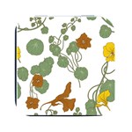 Nasturtium Flowers Plant Leaves Square Metal Box (Black)