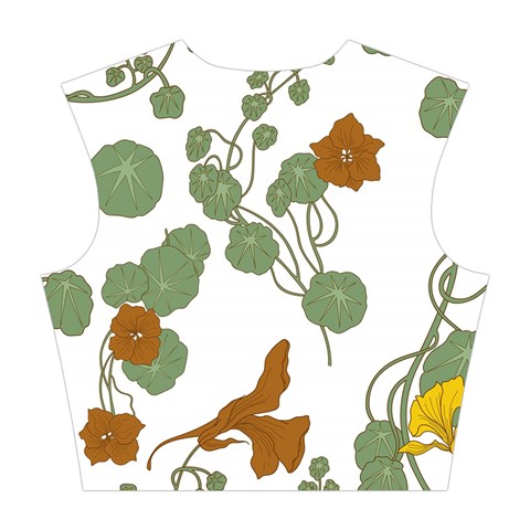 Nasturtium Flowers Plant Leaves Cotton Crop Top from ArtsNow.com Back