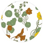 Nasturtium Flowers Plant Leaves Round Trivet