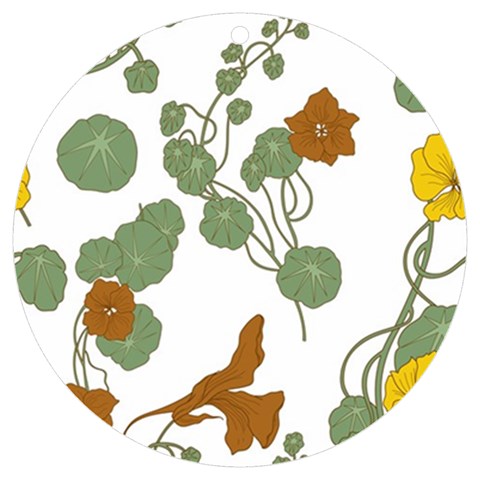 Nasturtium Flowers Plant Leaves UV Print Acrylic Ornament Round from ArtsNow.com Front