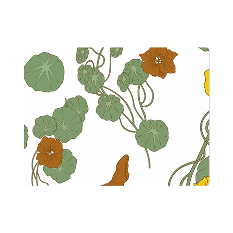 Nasturtium Flowers Plant Leaves Premium Plush Fleece Blanket (Mini) from ArtsNow.com 35 x27  Blanket Front