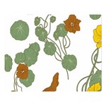 Nasturtium Flowers Plant Leaves Premium Plush Fleece Blanket (Large)