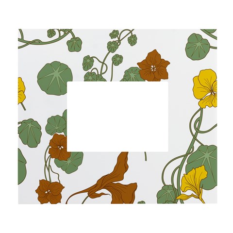 Nasturtium Flowers Plant Leaves White Wall Photo Frame 5  x 7  from ArtsNow.com Front