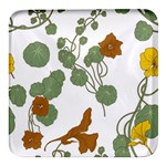 Nasturtium Flowers Plant Leaves Square Glass Fridge Magnet (4 pack)