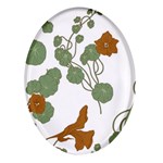 Nasturtium Flowers Plant Leaves Oval Glass Fridge Magnet (4 pack)