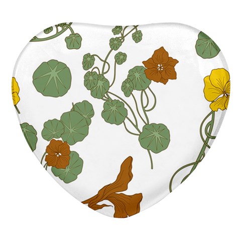 Nasturtium Flowers Plant Leaves Heart Glass Fridge Magnet (4 pack) from ArtsNow.com Front