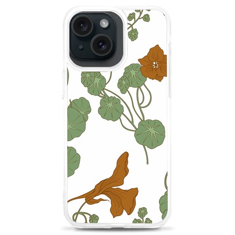 Nasturtium Flowers Plant Leaves iPhone 15 Plus TPU UV Print Case from ArtsNow.com Front