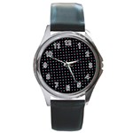 Pattern Dots Wallpaper Seamless Round Metal Watch