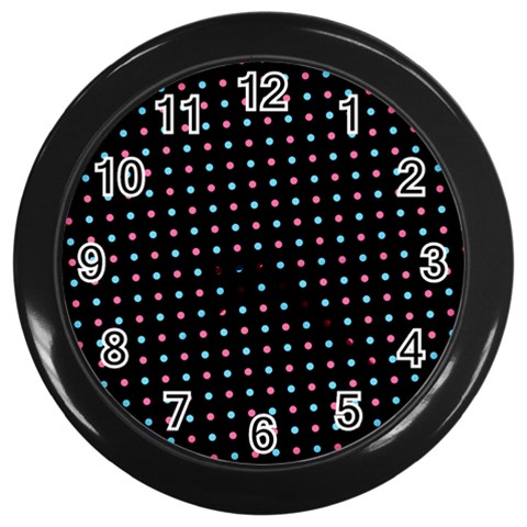 Pattern Dots Wallpaper Seamless Wall Clock (Black) from ArtsNow.com Front