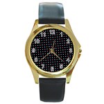 Pattern Dots Wallpaper Seamless Round Gold Metal Watch