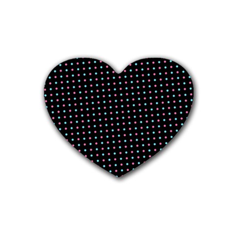 Pattern Dots Wallpaper Seamless Rubber Heart Coaster (4 pack) from ArtsNow.com Front