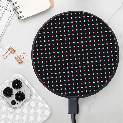 Pattern Dots Wallpaper Seamless Wireless Fast Charger(Black) from ArtsNow.com Front