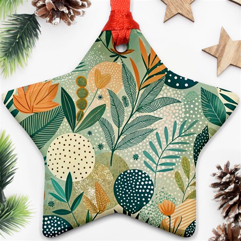 Leaves Pattern Flora Ornament (Star) from ArtsNow.com Front