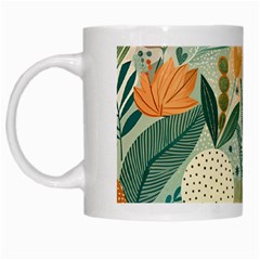 Leaves Pattern Flora White Mug from ArtsNow.com Left