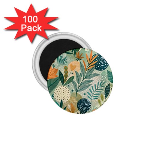 Leaves Pattern Flora 1.75  Magnets (100 pack)  from ArtsNow.com Front