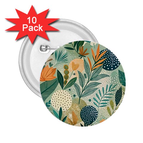 Leaves Pattern Flora 2.25  Buttons (10 pack)  from ArtsNow.com Front