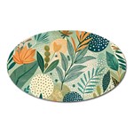 Leaves Pattern Flora Oval Magnet