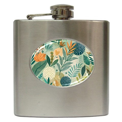 Leaves Pattern Flora Hip Flask (6 oz) from ArtsNow.com Front