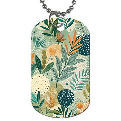 Leaves Pattern Flora Dog Tag (Two Sides) from ArtsNow.com Front