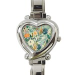 Leaves Pattern Flora Heart Italian Charm Watch