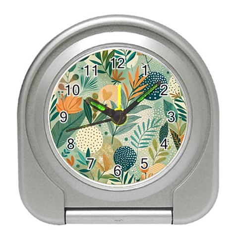 Leaves Pattern Flora Travel Alarm Clock from ArtsNow.com Front