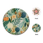 Leaves Pattern Flora Playing Cards Single Design (Round)