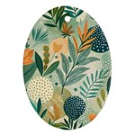 Leaves Pattern Flora Oval Ornament (Two Sides)