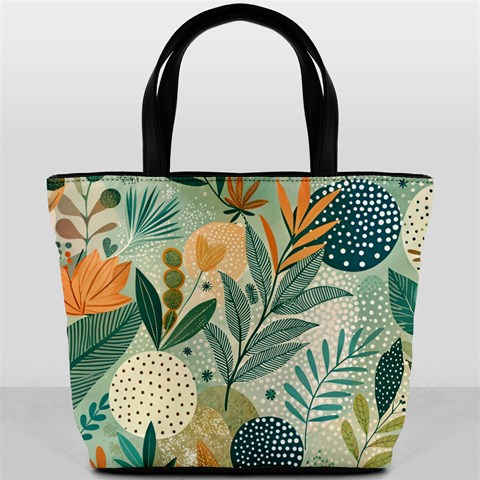 Leaves Pattern Flora Bucket Bag from ArtsNow.com Front