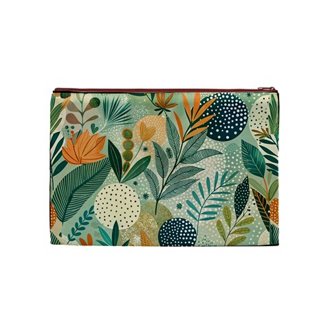 Leaves Pattern Flora Cosmetic Bag (Medium) from ArtsNow.com Front