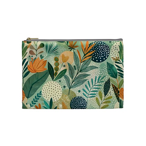 Leaves Pattern Flora Cosmetic Bag (Medium) from ArtsNow.com Front